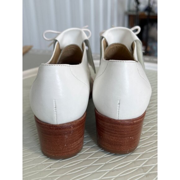 Kenneth Cole Kiltie Leather Oxford Dress Shoe Womens 7.5 White Leather Academia - Picture 7 of 7
